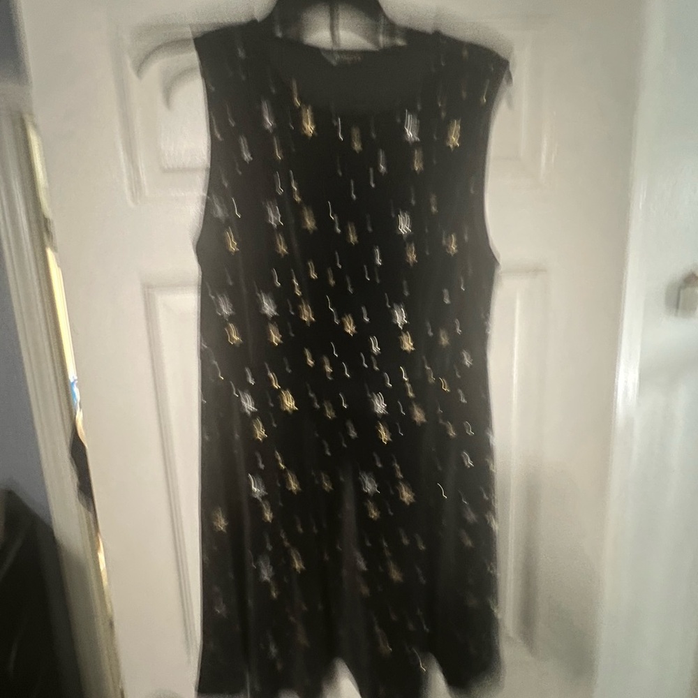 Allegra K Black Mini Dress with Star Accents